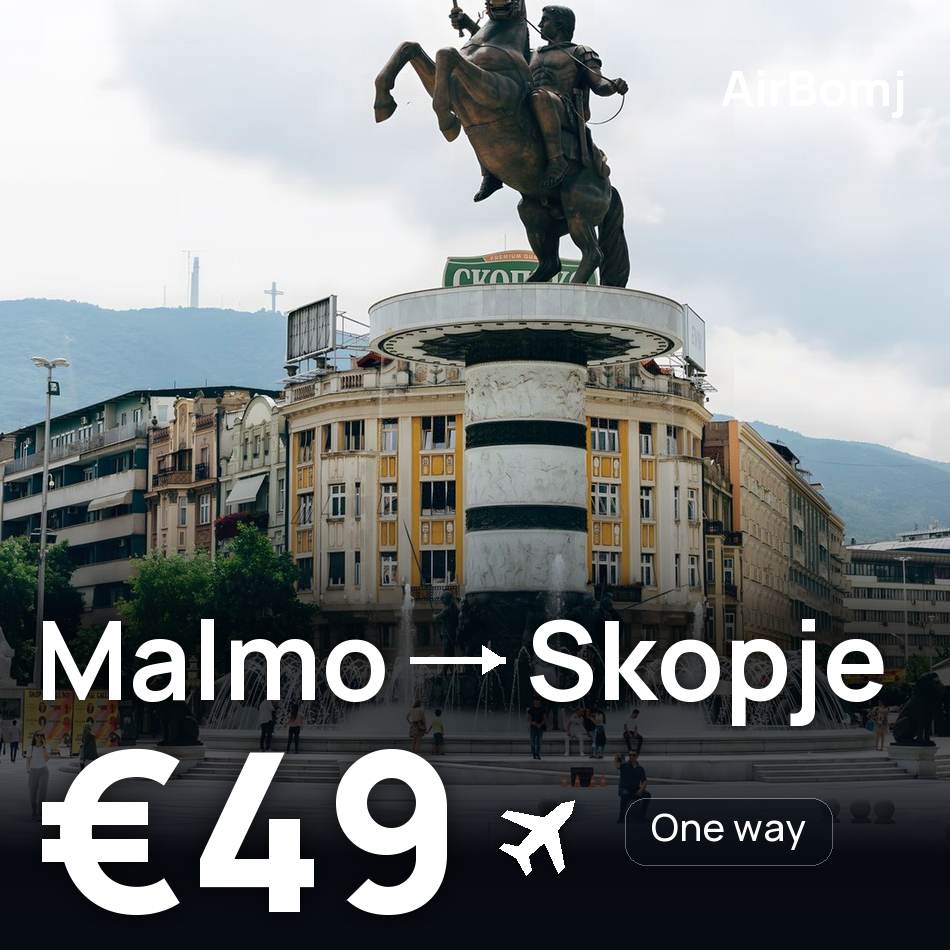تذكرة طيران: مالمو — سكوبيه، €49