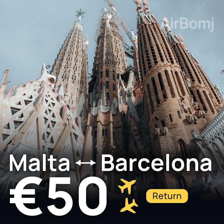 Flugticket: Valletta — Barcelona, €50