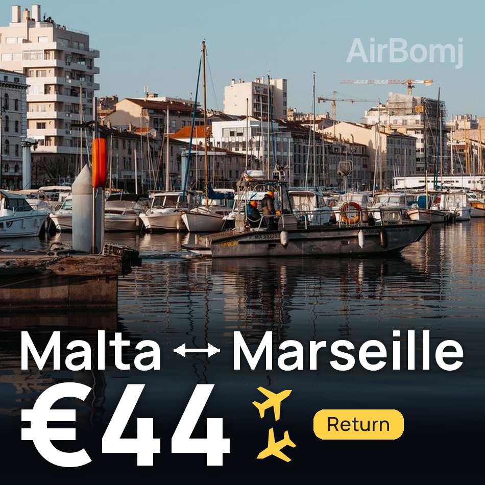 Flugticket: Valletta — Marseille, €44