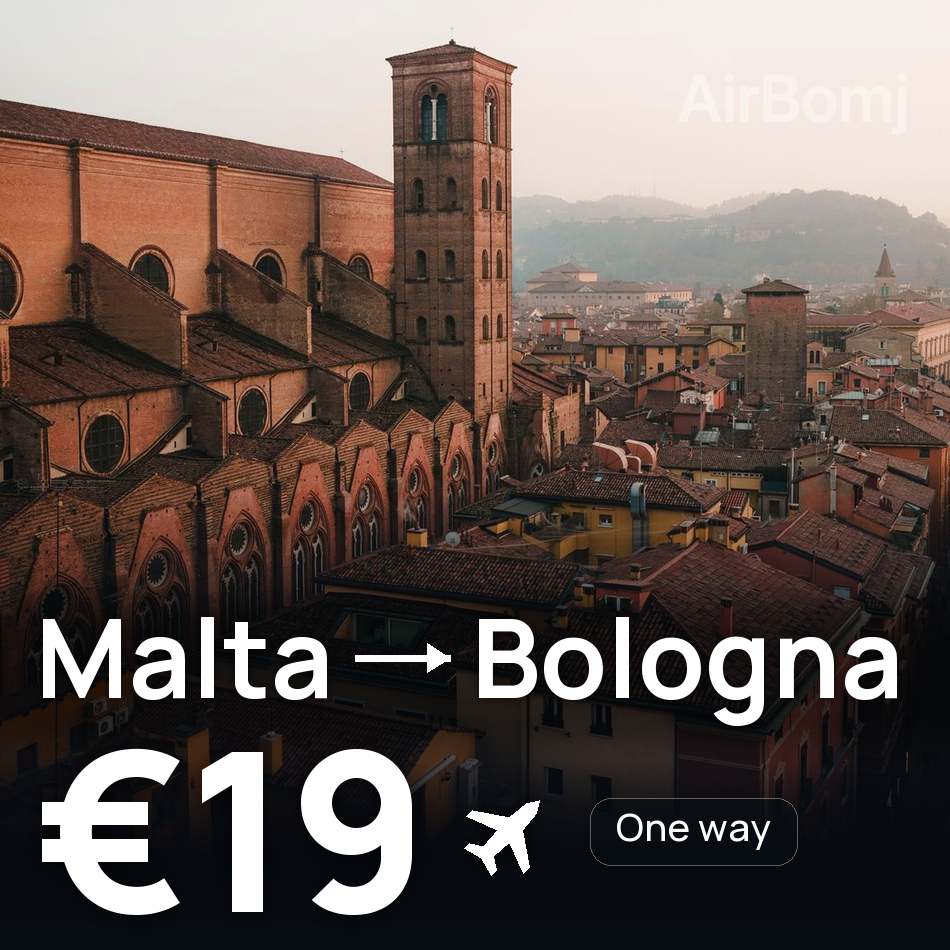 Flugticket: Valletta — Bologna, €19