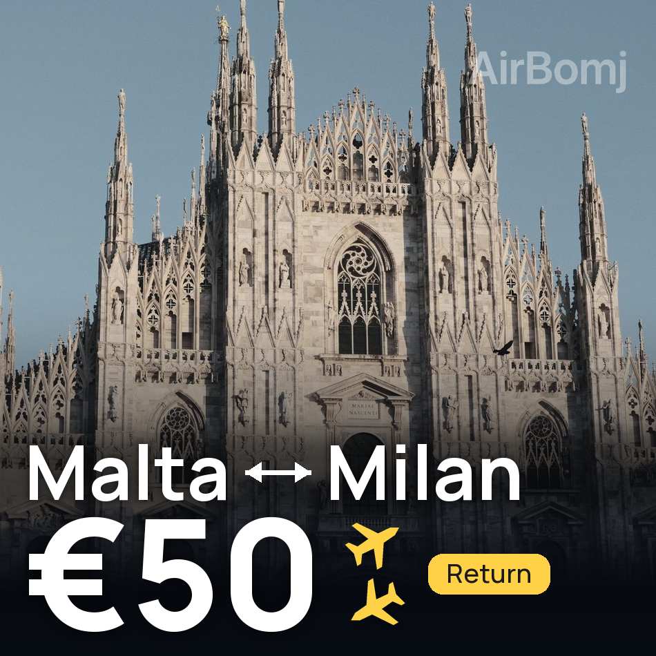 Flugticket: Valletta — Mailand, €50