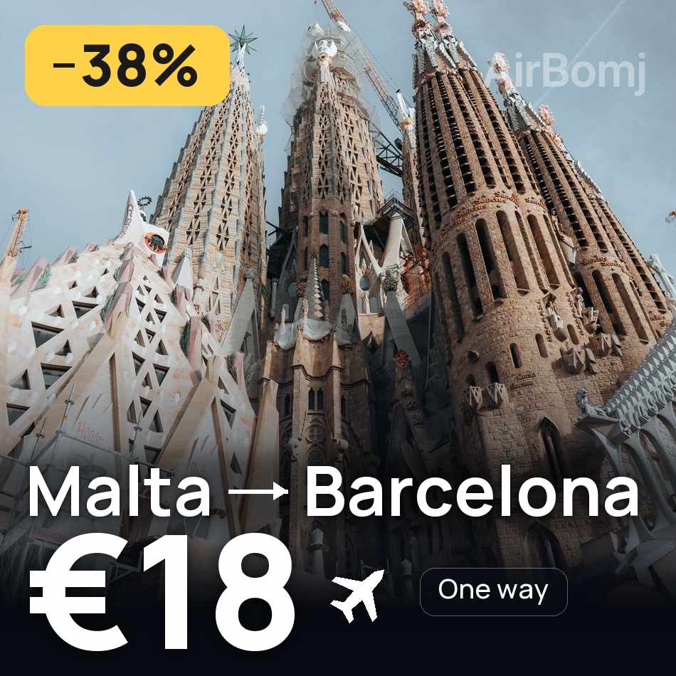 Flugticket: Valletta — Barcelona, €18