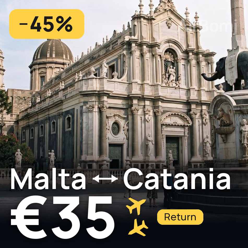 Flugticket: Valletta — Catania, €35