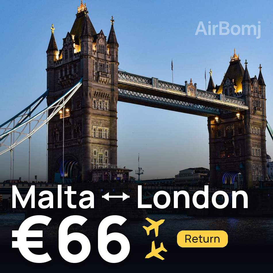 Flugticket: Valletta — London, €66