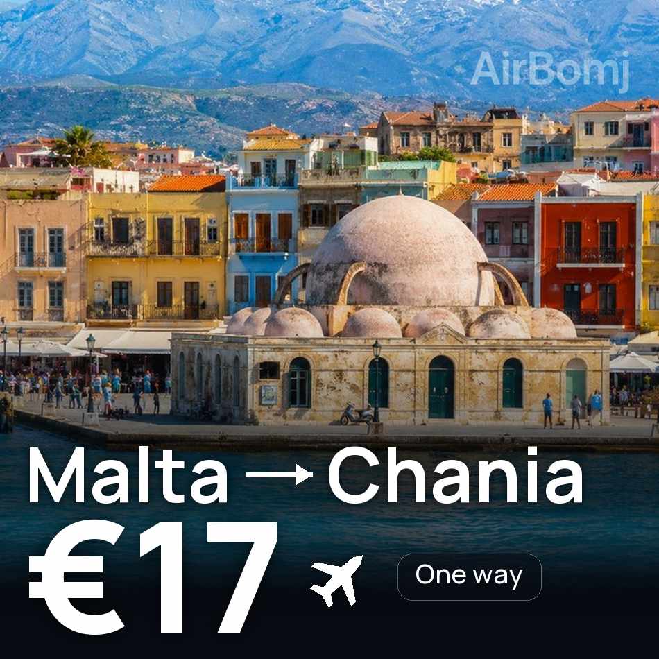 Flugticket: Valletta — Chania, €17