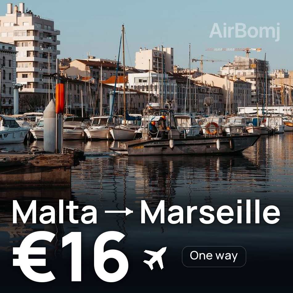 Flugticket: Valletta — Marseille, €16