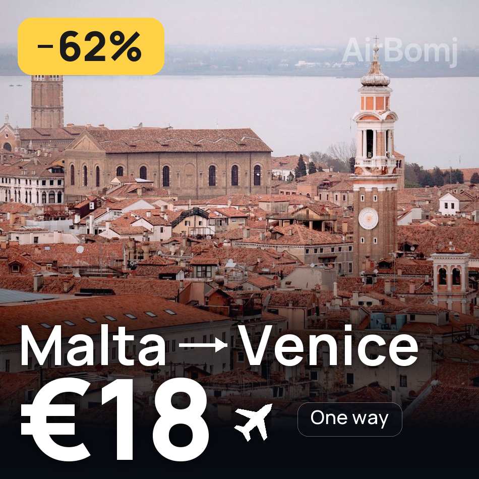 Flugticket: Valletta — Venedig, €18
