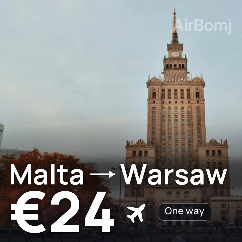 Flugticket: Valletta — Warschau, €24