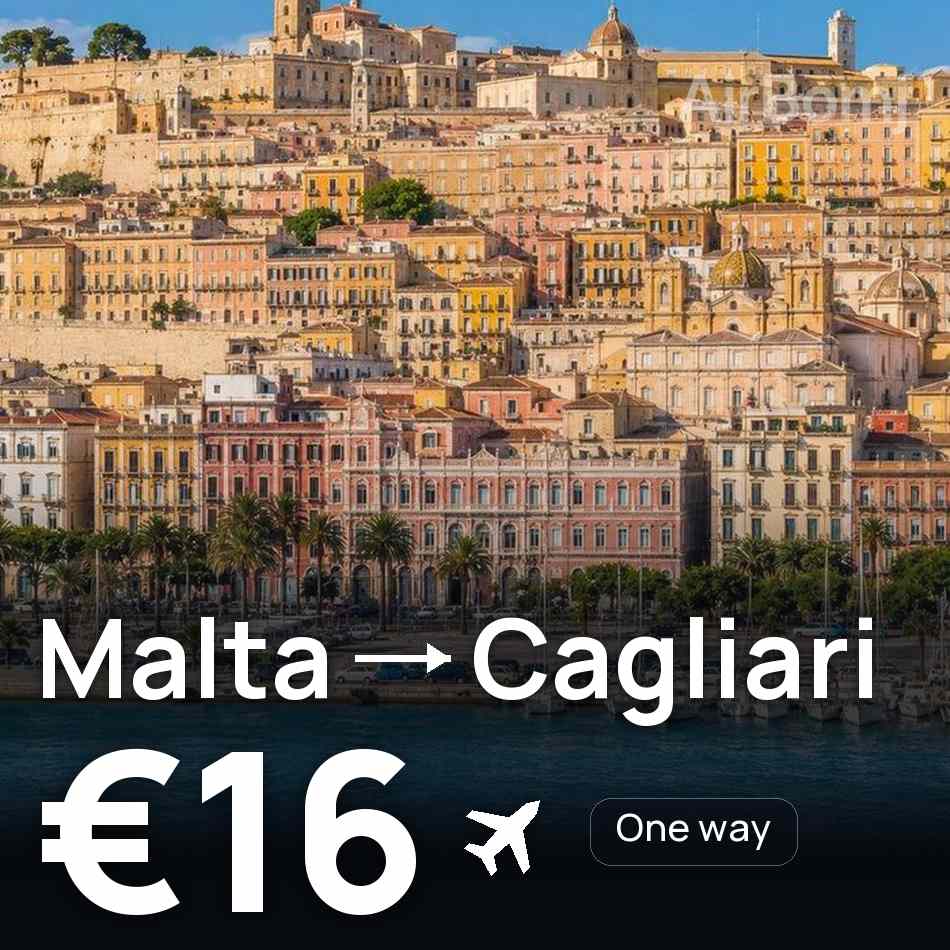 Flugticket: Valletta — Cagliari, €16