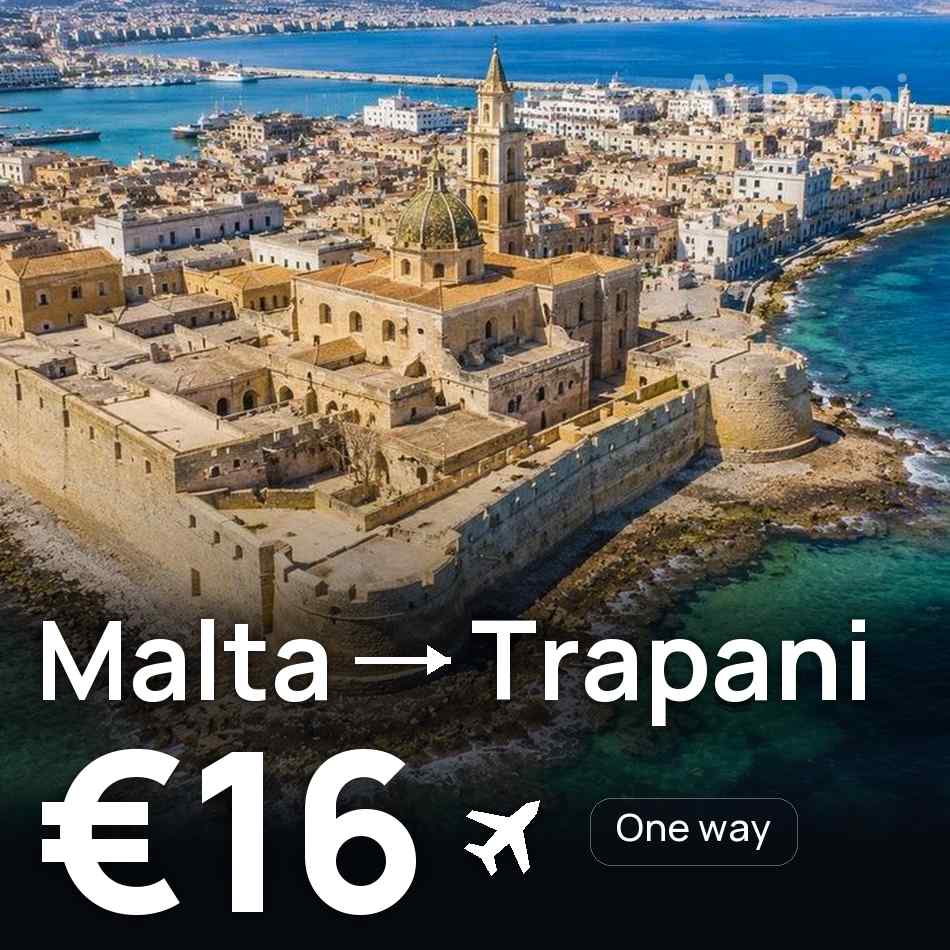 Flugticket: Valletta — Trapani, €16