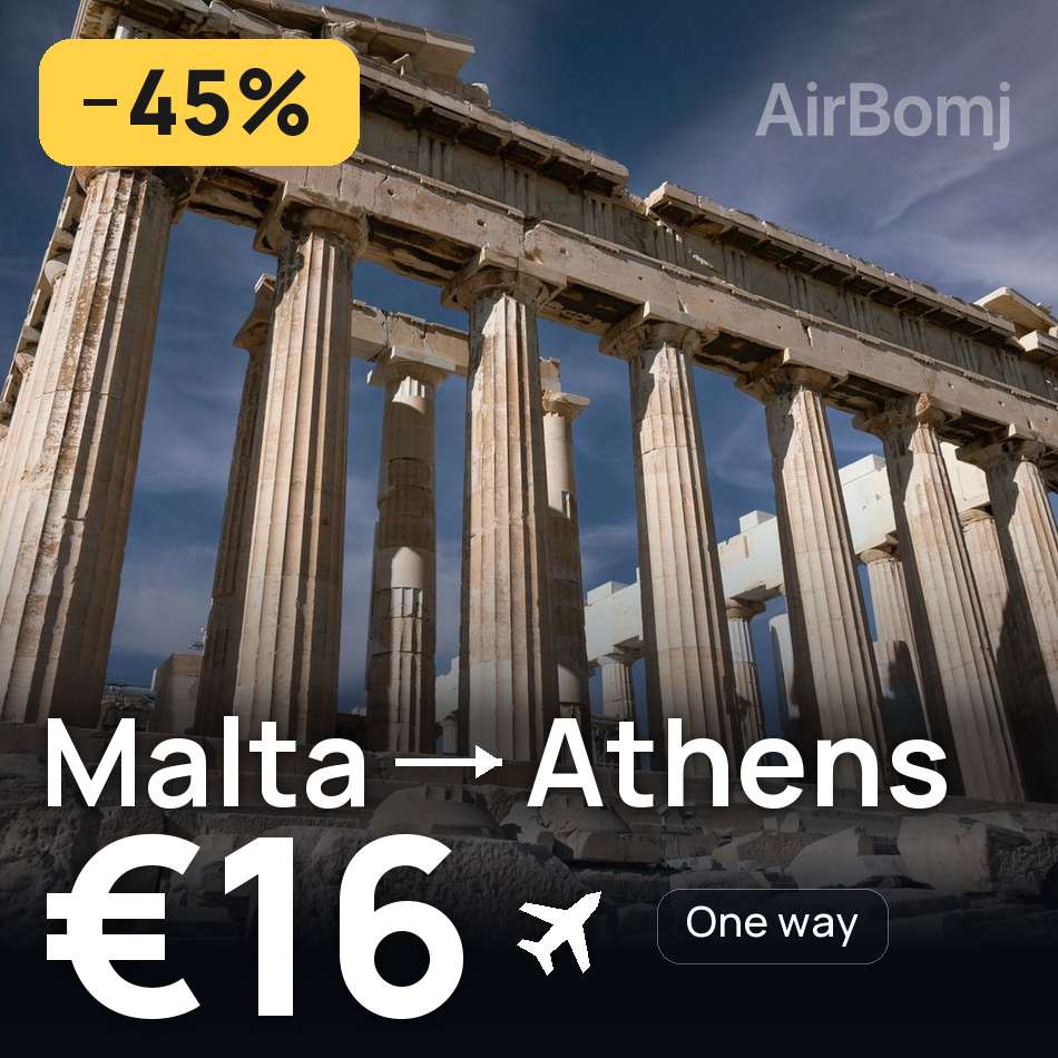 Flugticket: Valletta — Athen, €16