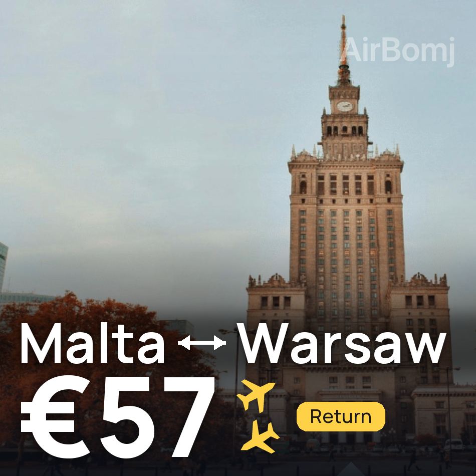 Flugticket: Valletta — Warschau, €57