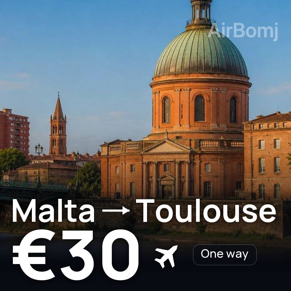 Flugticket: Valletta — Toulouse, €30