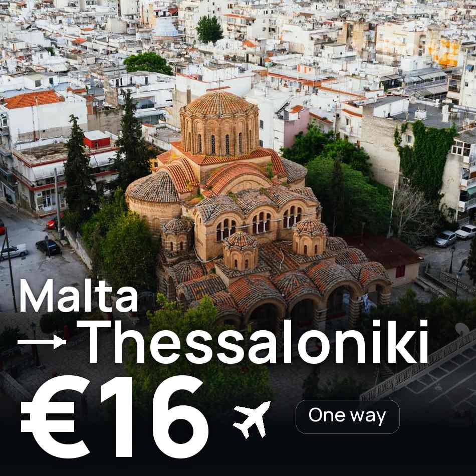 Flugticket: Valletta — Thessaloniki, €16