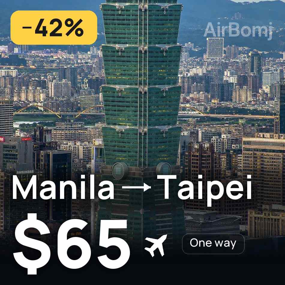 Passagem aérea: Manila — Taipé, $65