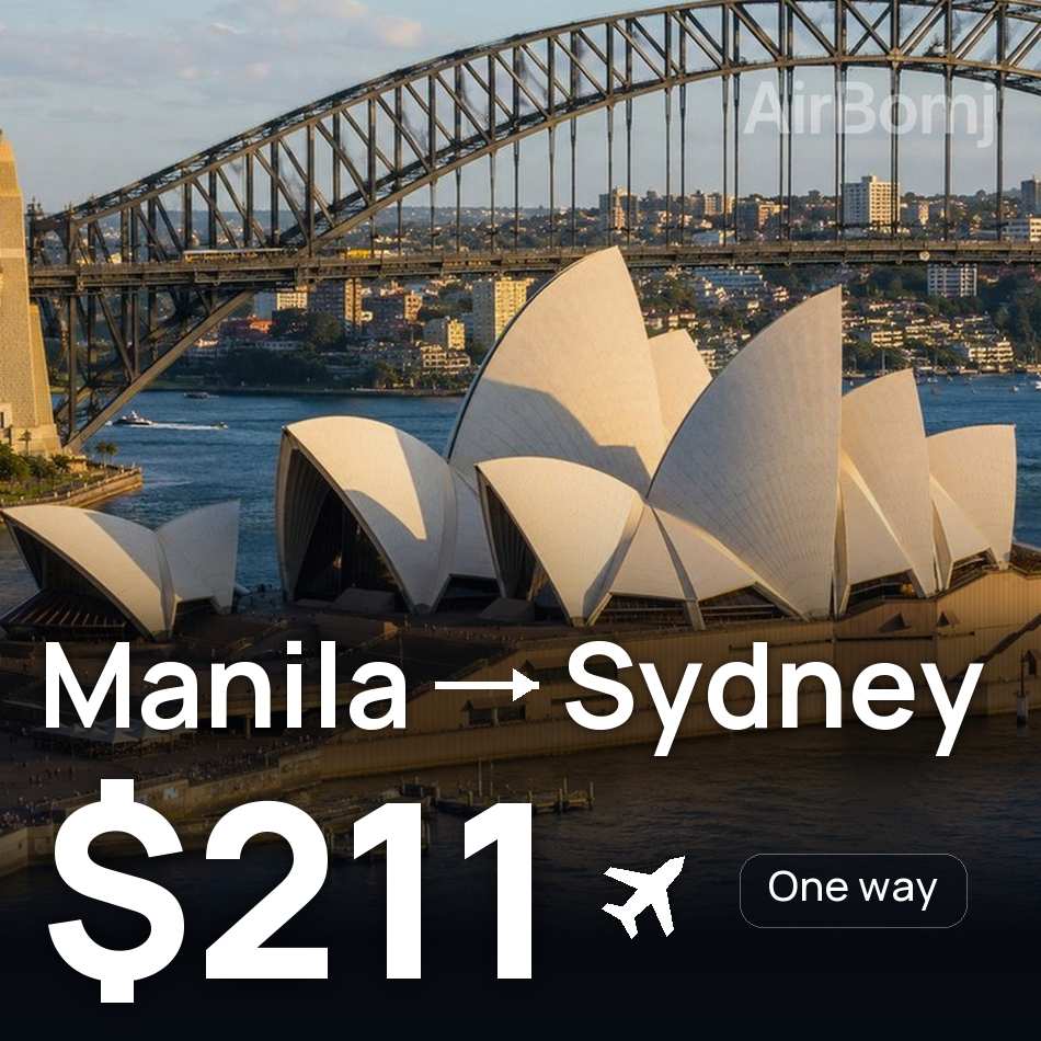Passagem aérea: Manila — Sydney, $211