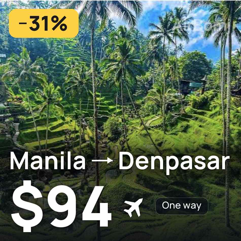 Passagem aérea: Manila — Dempassar Bali, $94