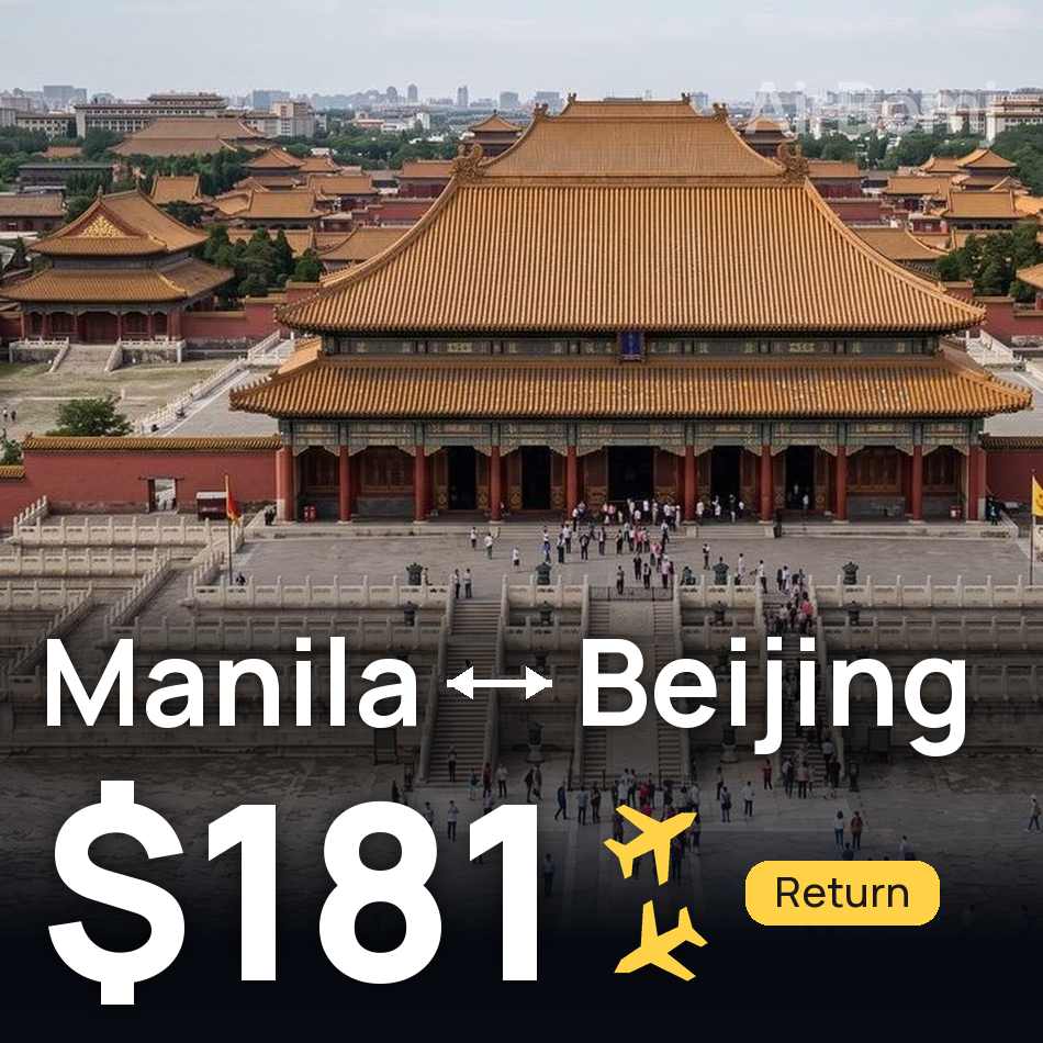 Passagem aérea: Manila — Pequim, $181