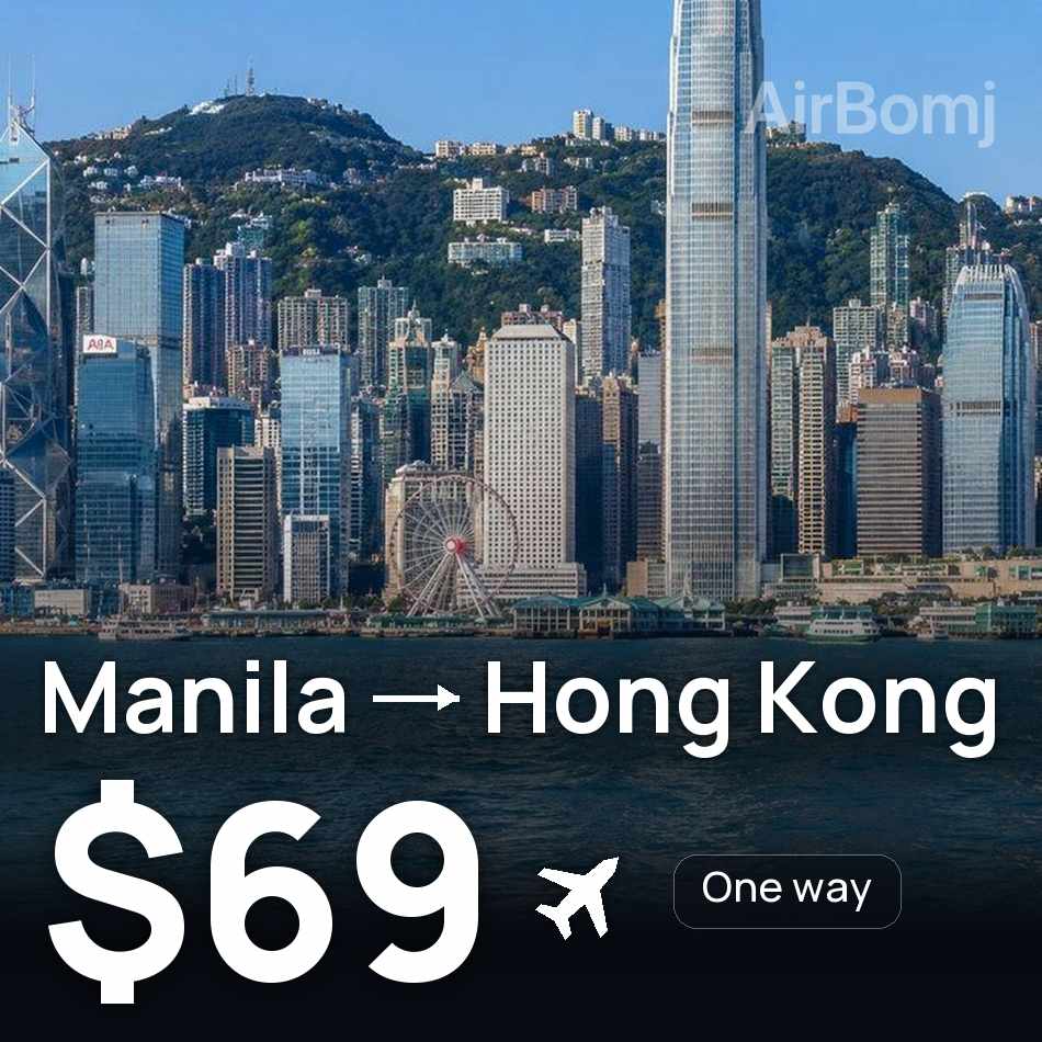 Flight ticket: Manila to Hong Kong, $69