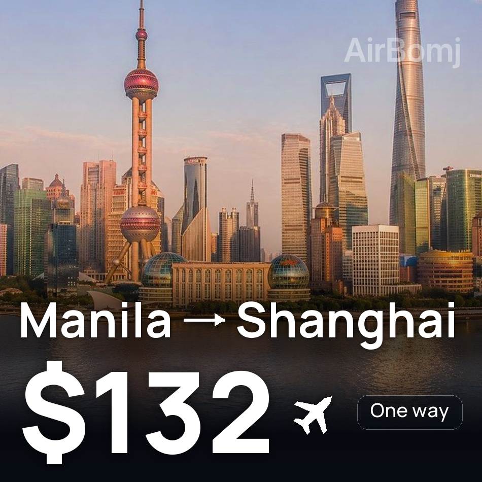 Passagem aérea: Manila — Xangai, $132