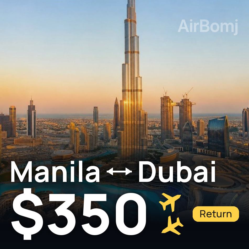Passagem aérea: Manila — Dubai, $350