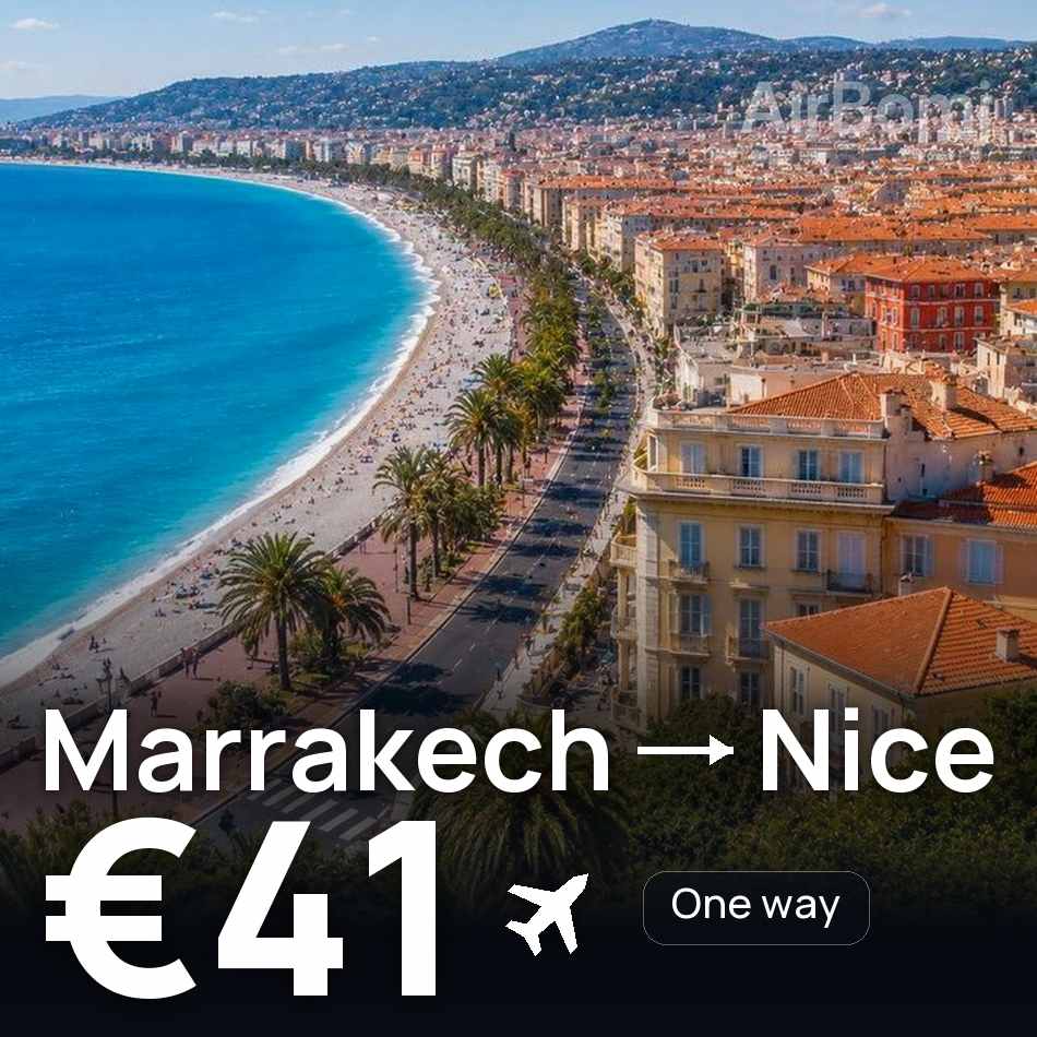 تذكرة طيران: مراكش — نيس، €41
