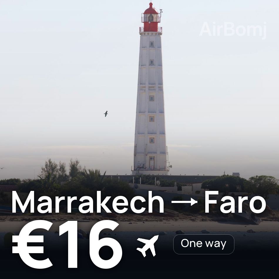 تذكرة طيران: مراكش — فارو، €16