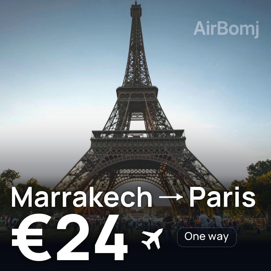 تذكرة طيران: مراكش — باريس، €24