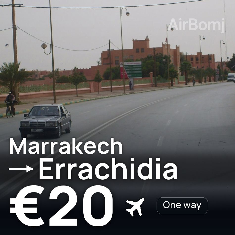 تذكرة طيران: مراكش — Errachidia، €20