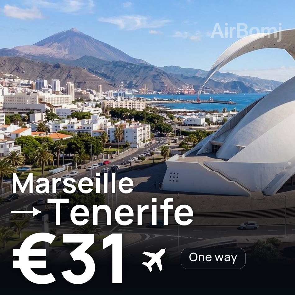Bilet de avion: Marseille — Tenerife, €31