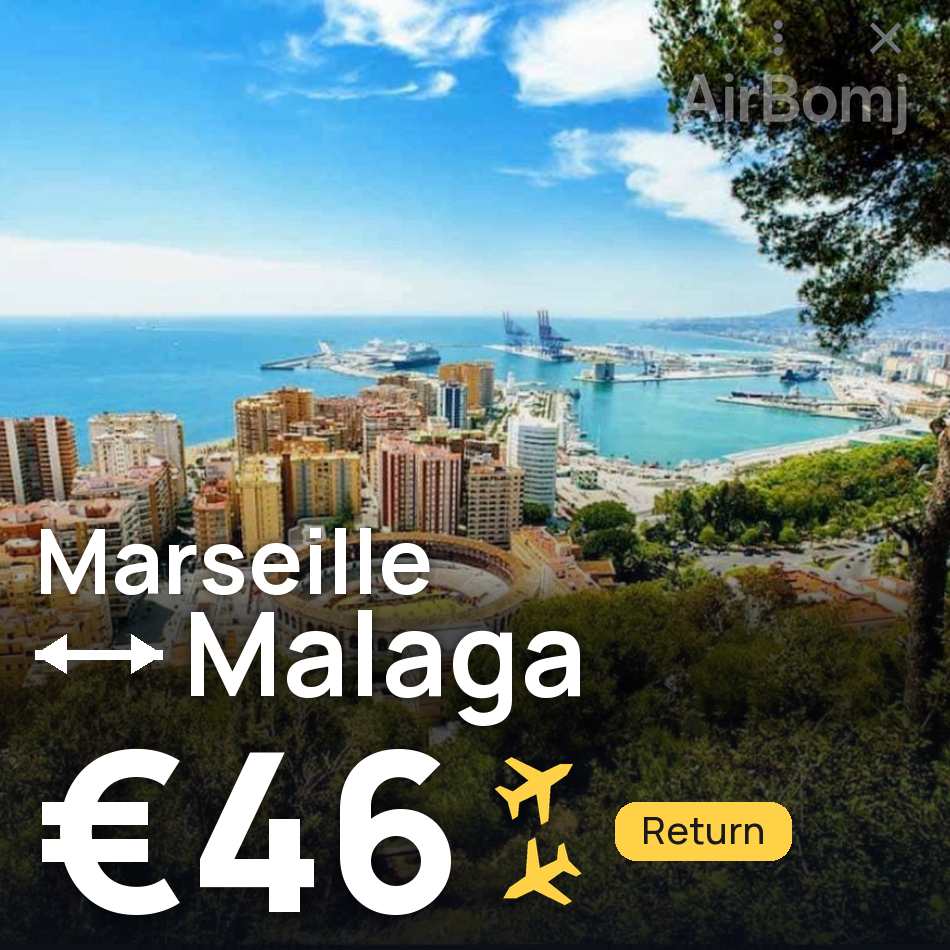 Bilet de avion: Marseille — Malaga, €46