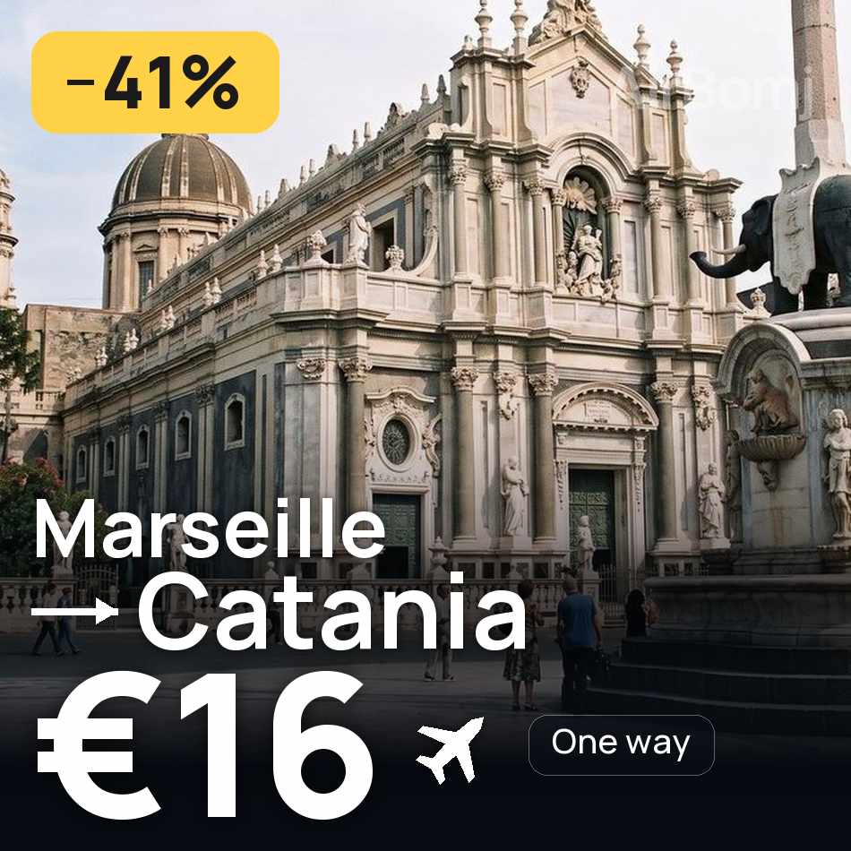 Bilet de avion: Marseille — Catania, €16