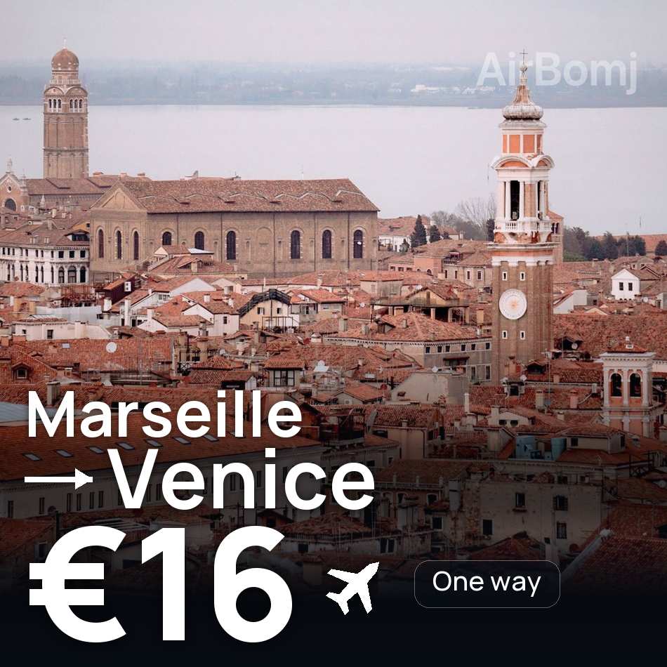 Bilet de avion: Marseille — Venice, €16