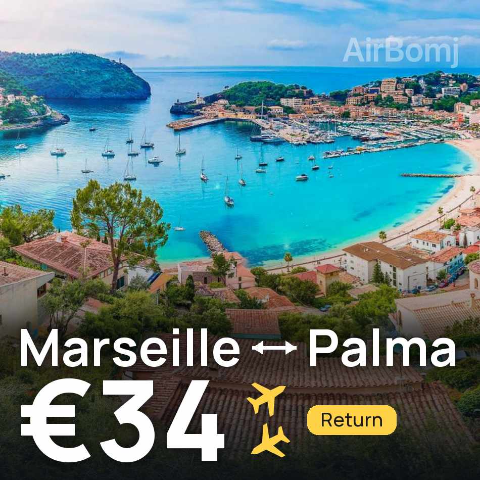 Bilet de avion: Marseille — Palma, €34