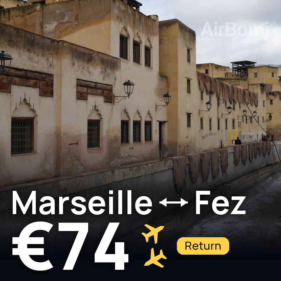 Bilet de avion: Marseille — Fez, €74