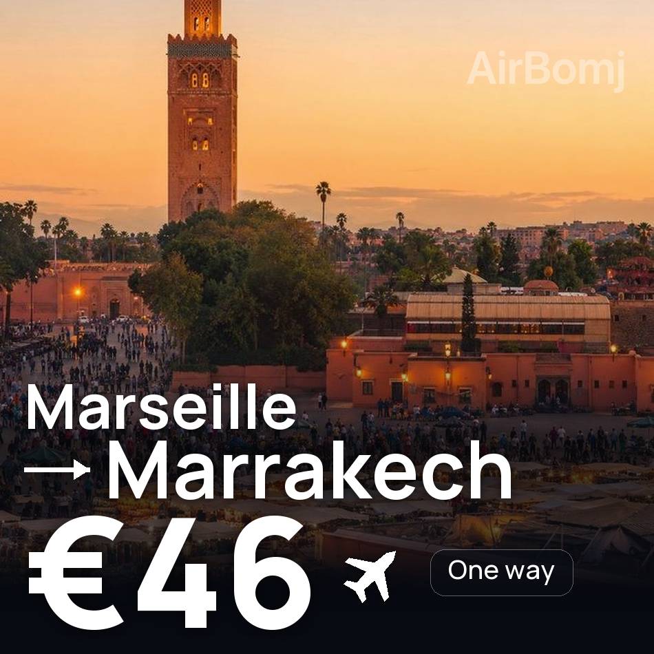 Bilet de avion: Marseille — Marrakech, €46