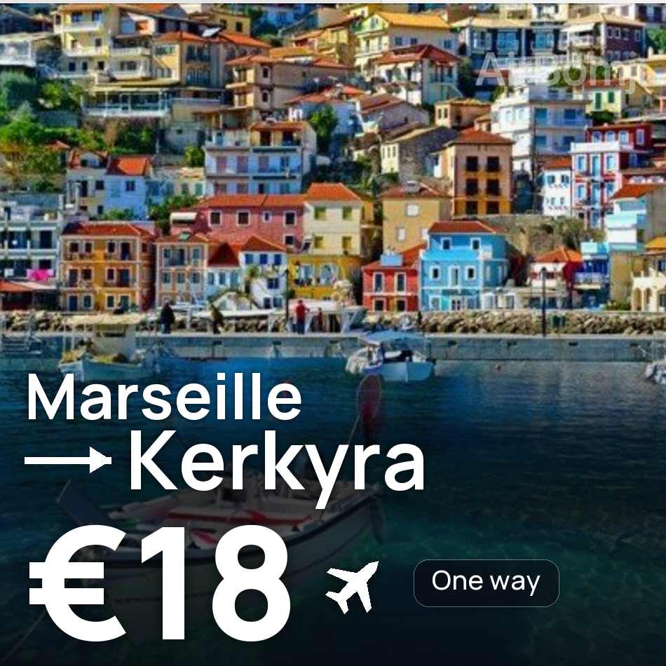 Bilet de avion: Marseille — Kerkyra, €18