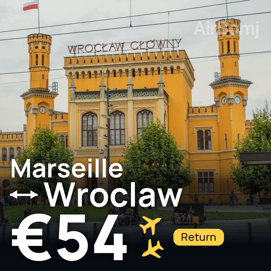 Bilet de avion: Marseille — Wroclaw, €54