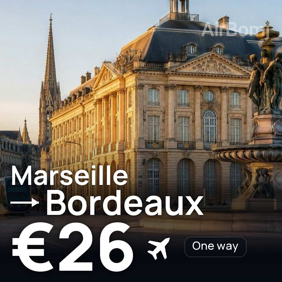 Bilet de avion: Marseille — Bordeaux, €26