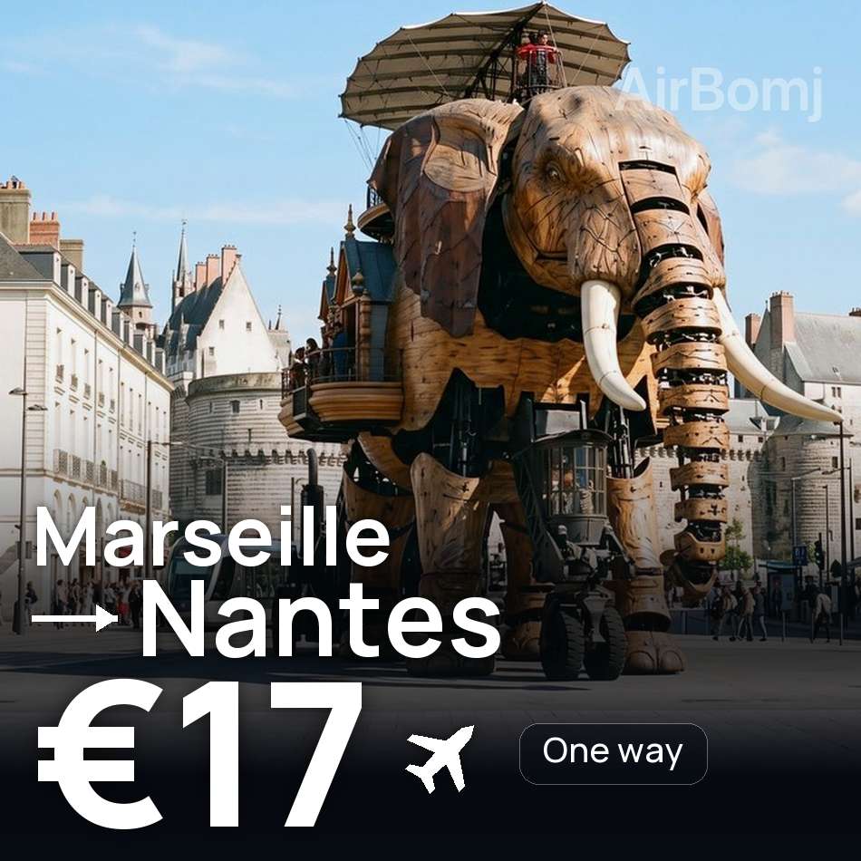 Bilet de avion: Marseille — Nantes, €17