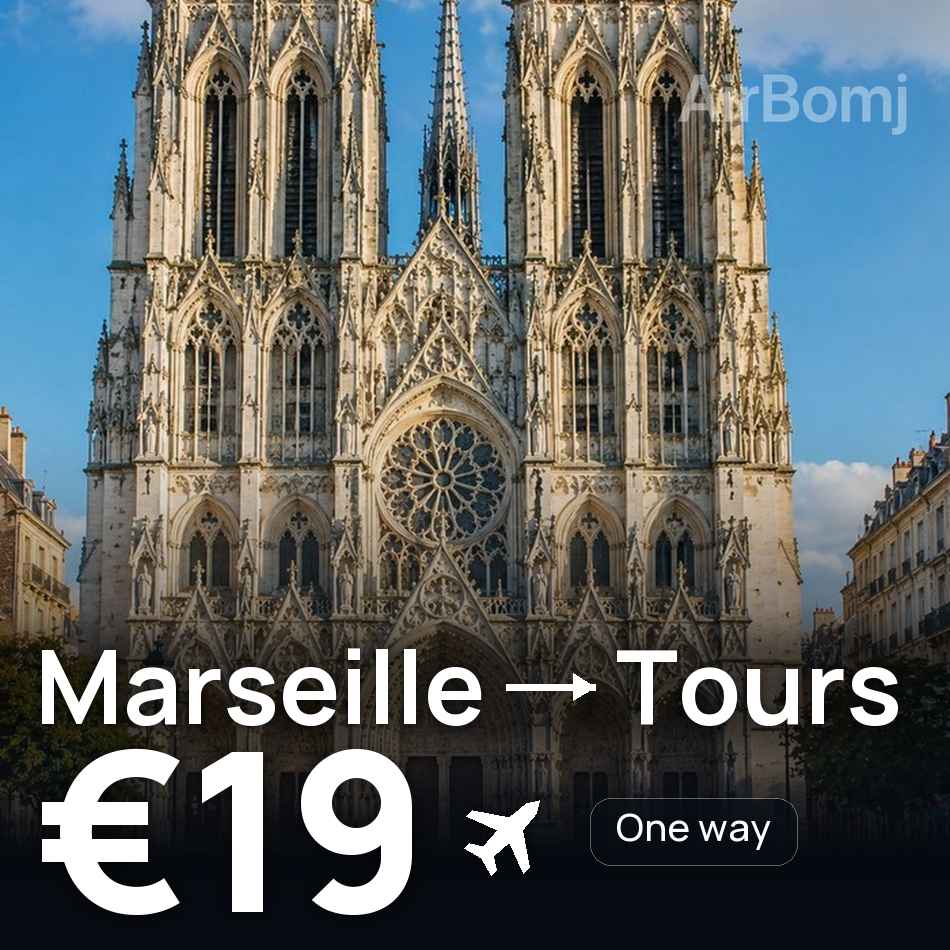 Bilet de avion: Marseille — Tours, €19