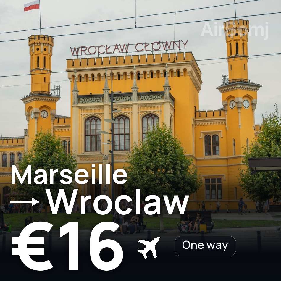 Bilet de avion: Marseille — Wroclaw, €16