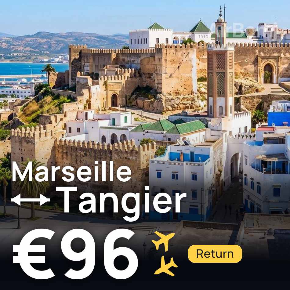 Bilet de avion: Marseille — Tangier, €96