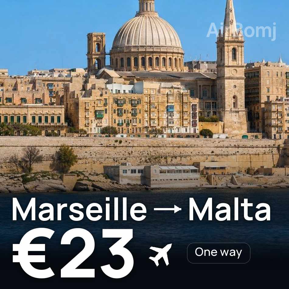 Bilet de avion: Marseille — Malta, €23