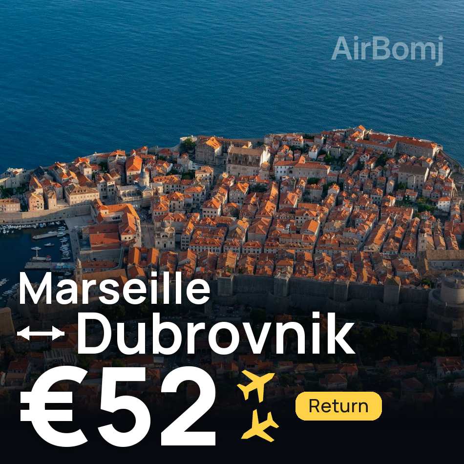 Bilet de avion: Marseille — Dubrovnik, €52