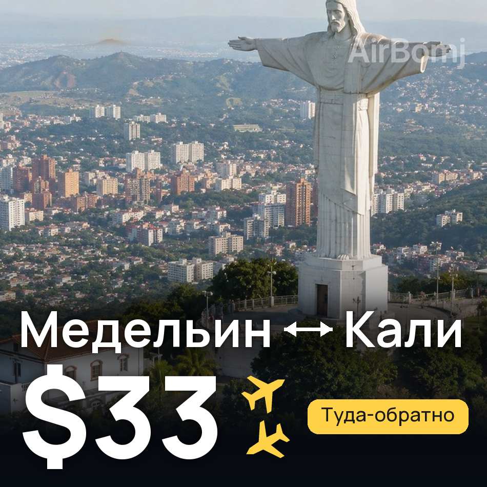 Авиабилет: Медельин — Кали, $33