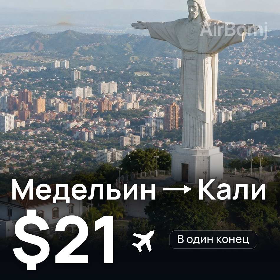 Авиабилет: Медельин — Кали, $21