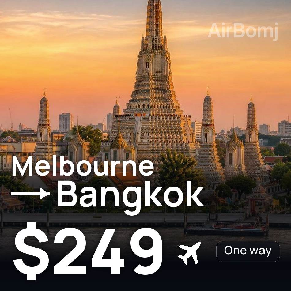 تذكرة طيران: ملبورن — بانكوك، $249
