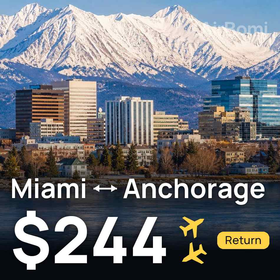 Biglietto aereo: Miami — Anchorage, $244