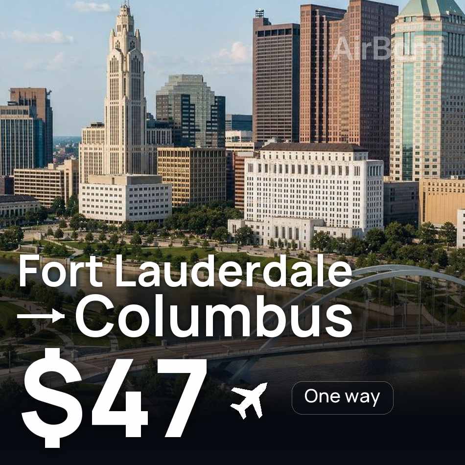 Biglietto aereo: Fort Lauderdale — Columbus, $47